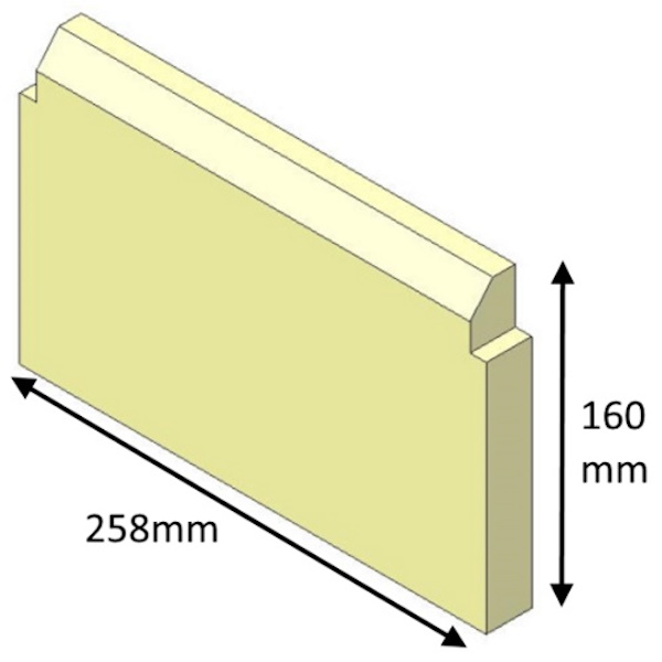 Rear Brick for multifuel Hawk 3 and Hawk 3D stoves